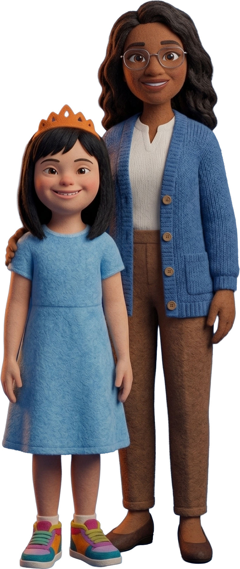 Alice, menina com Síndrome de Down, e a mãe Vera